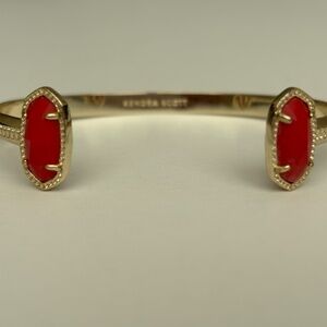 NWOT KENDRA SCOTT - ELTON CUFF BANGLE BRACELET  RED & GOLD